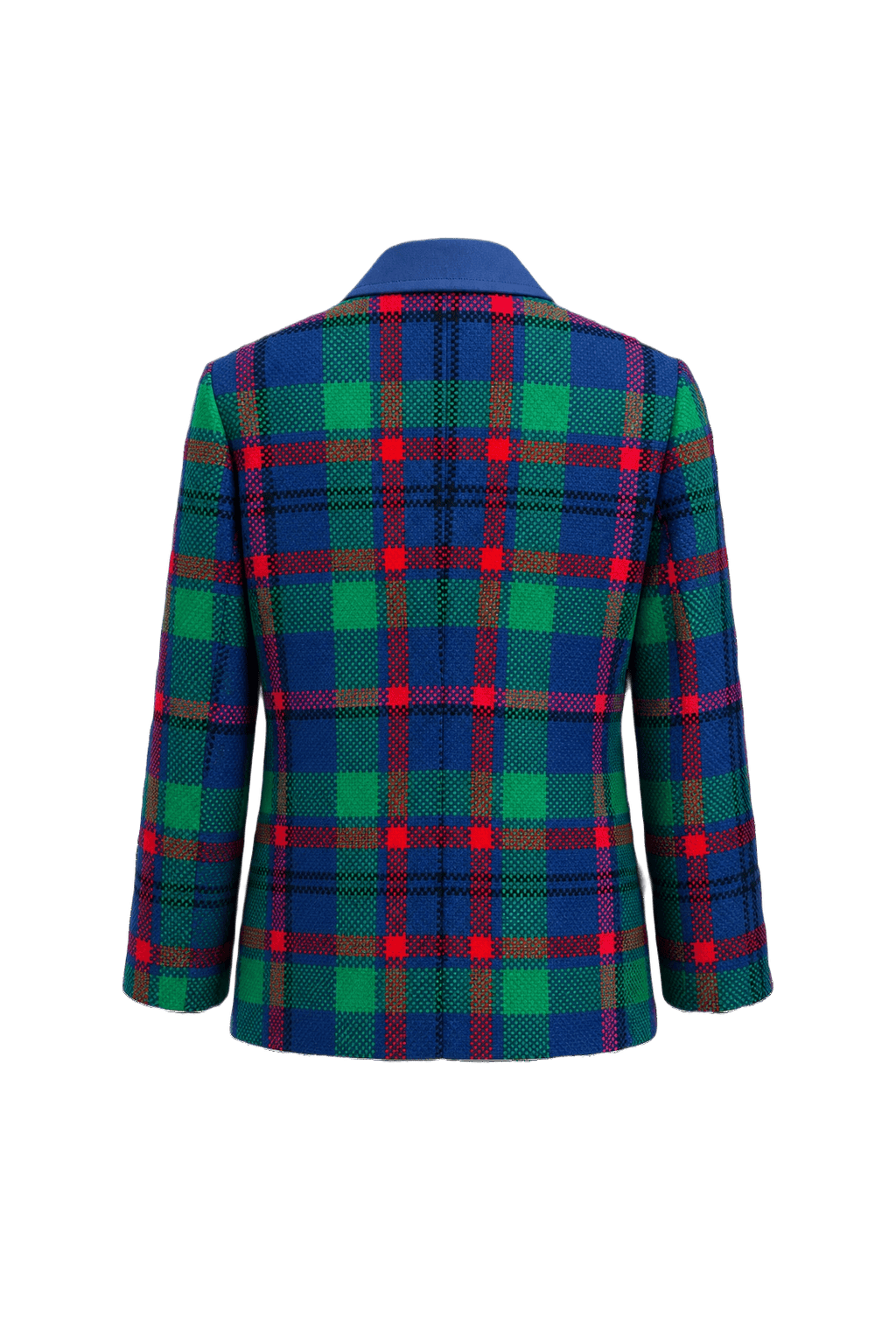1970s Blue Wool Blend Blazer - Back View