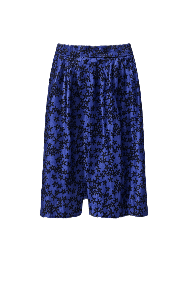 1970s Blue Polyester Skirt - Back View