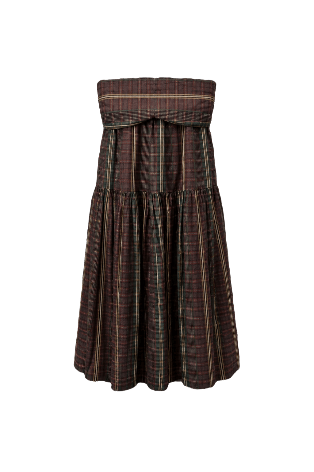 1970s Brown Cotton Skirt - Back View