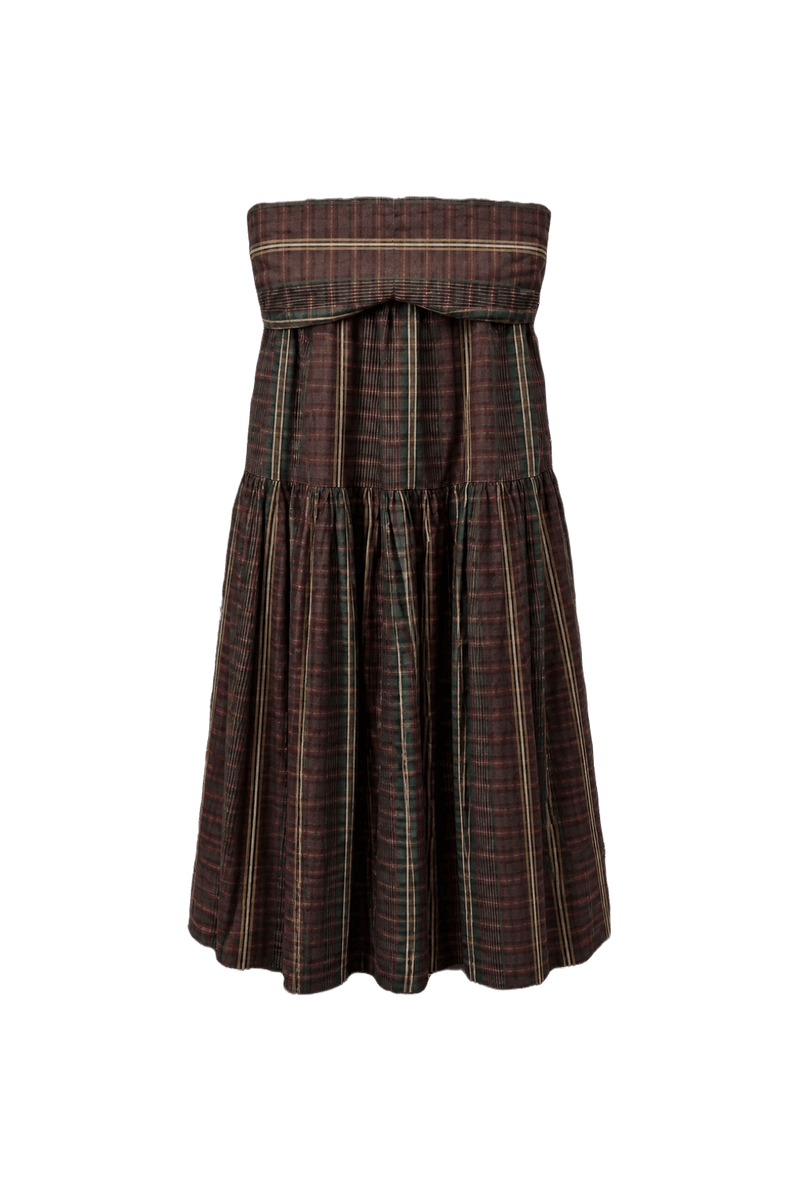 1970s Brown Cotton Skirt - Back View