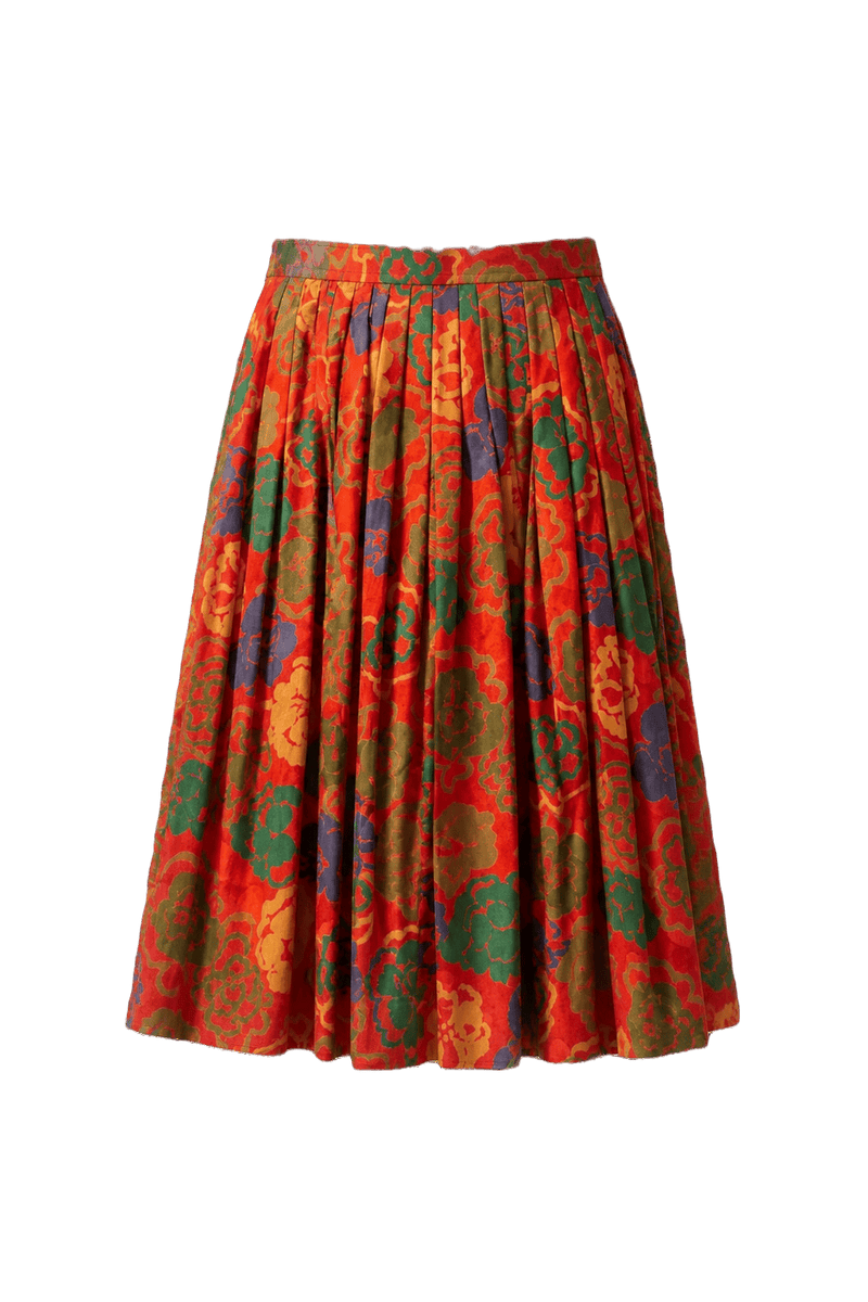 1970s Red Polyester Skirt - Back View