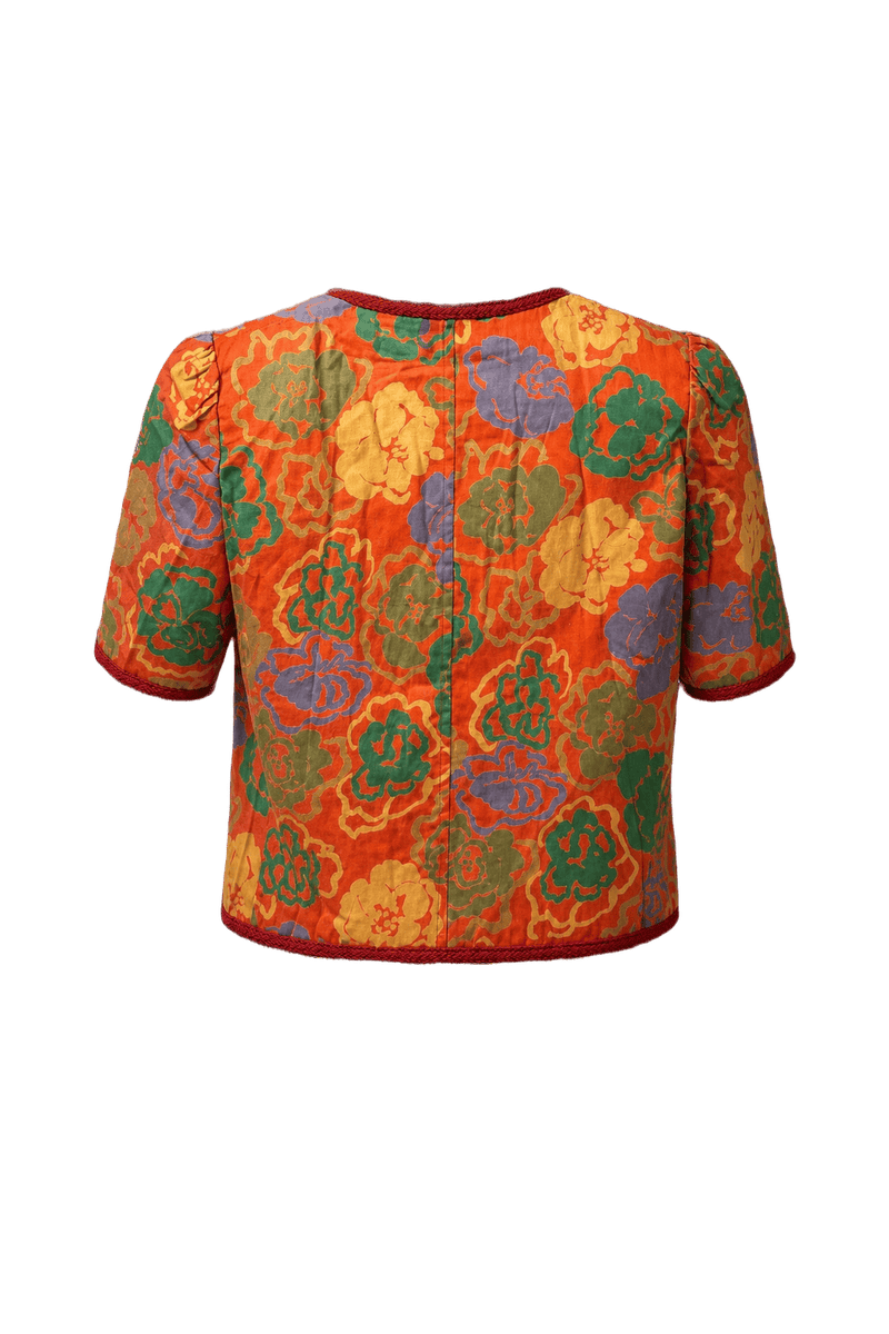 1970s Red Cotton Blouse - Back View