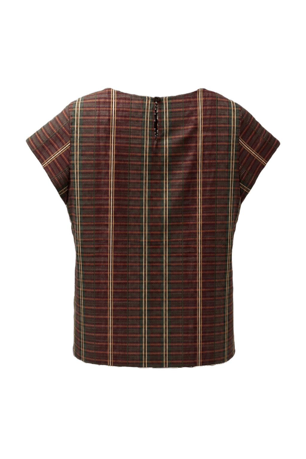 1970s Brown Cotton Blouse - Back View