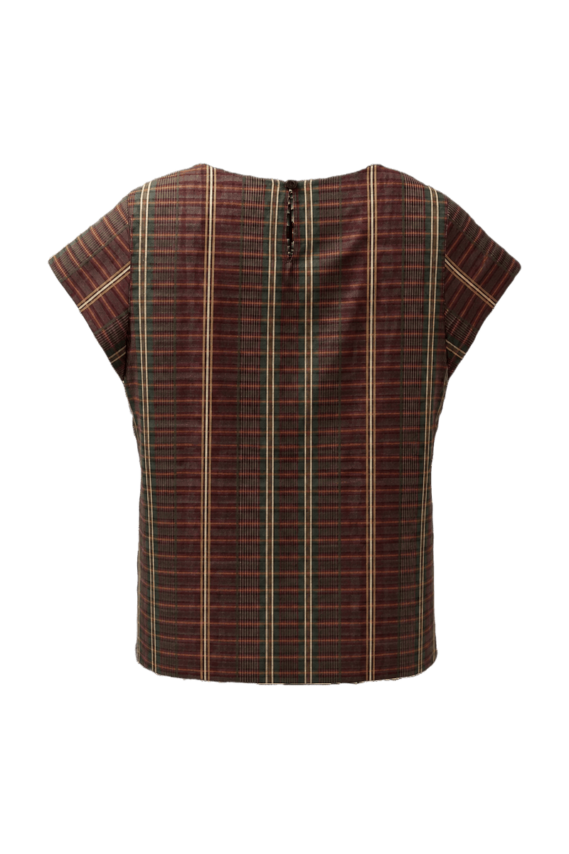 1970s Brown Cotton Blouse - Back View