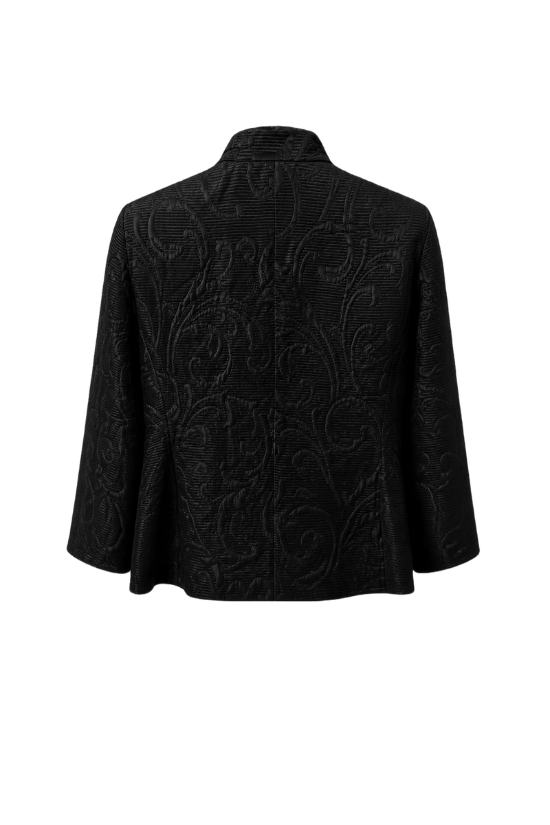 1980s Black Wool Blend Blazer - Back View