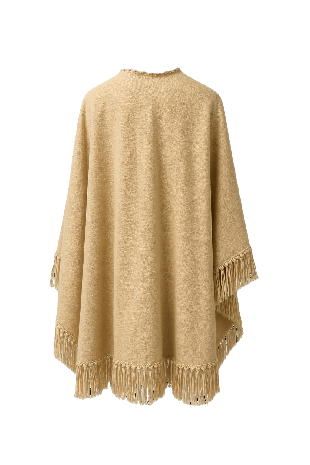 1970s Cream Cotton Blend Cape - Back View