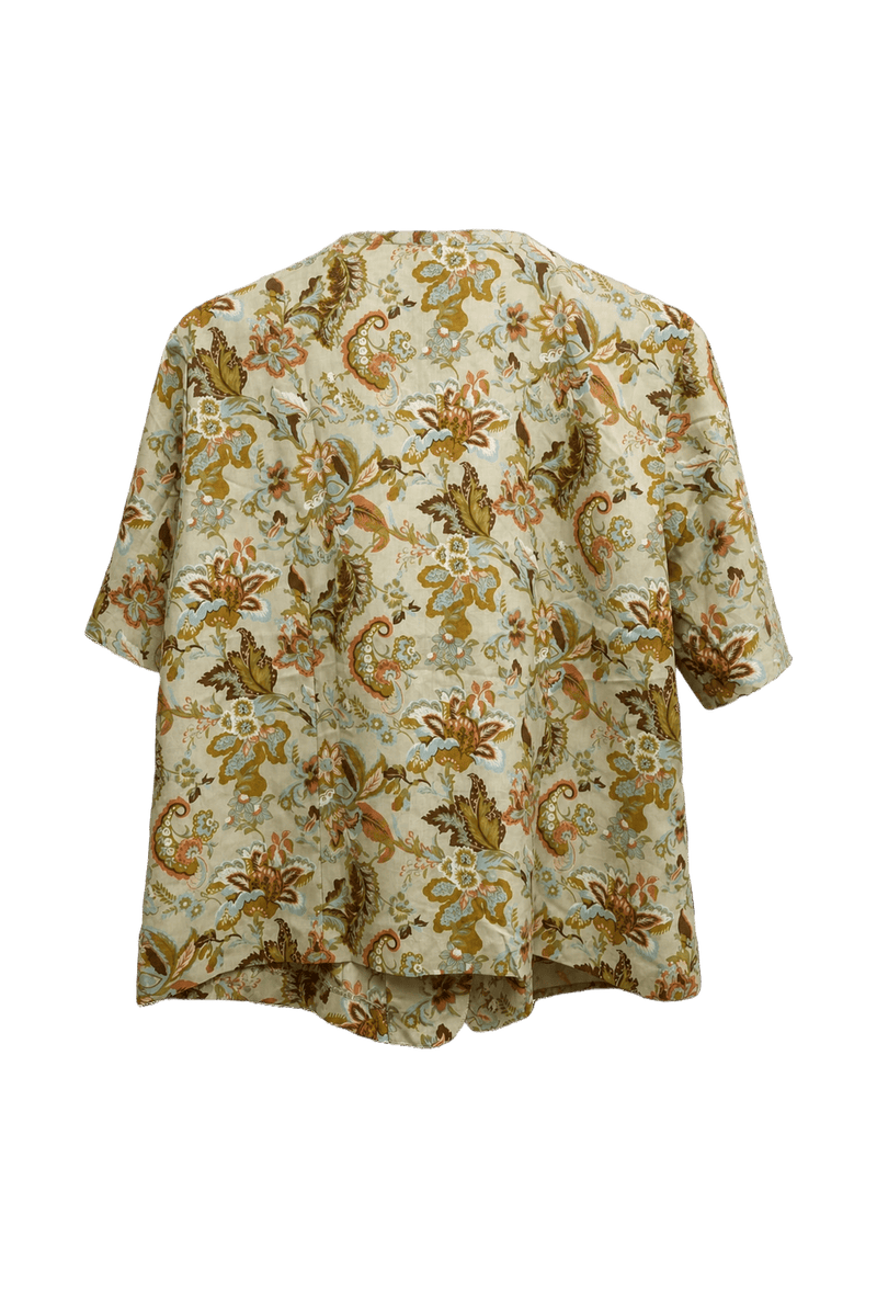 1980s Cream Cotton Blend Blouse - Back View