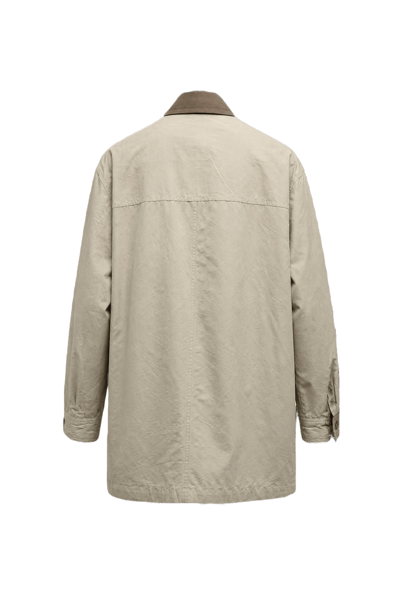 1980s Beige Cotton Blend Jacket - Back View