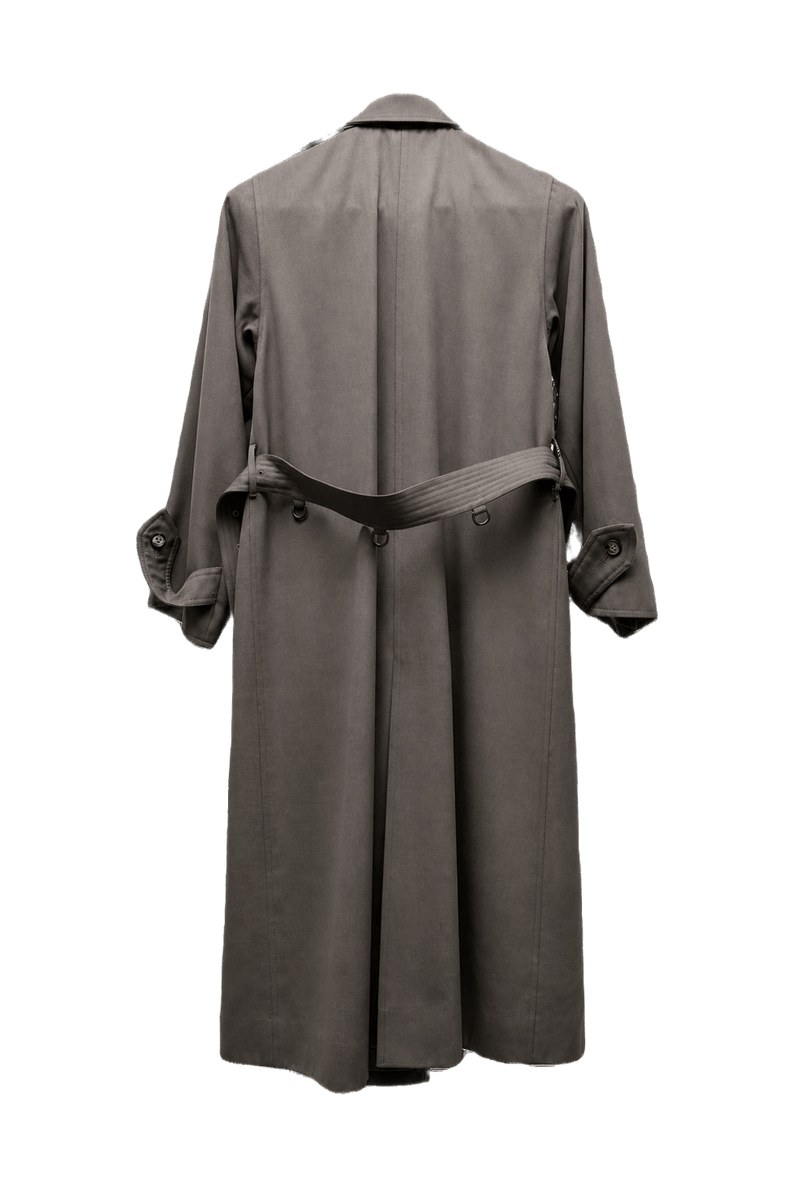 1980s Taupe Wool Blend Coat - Back View
