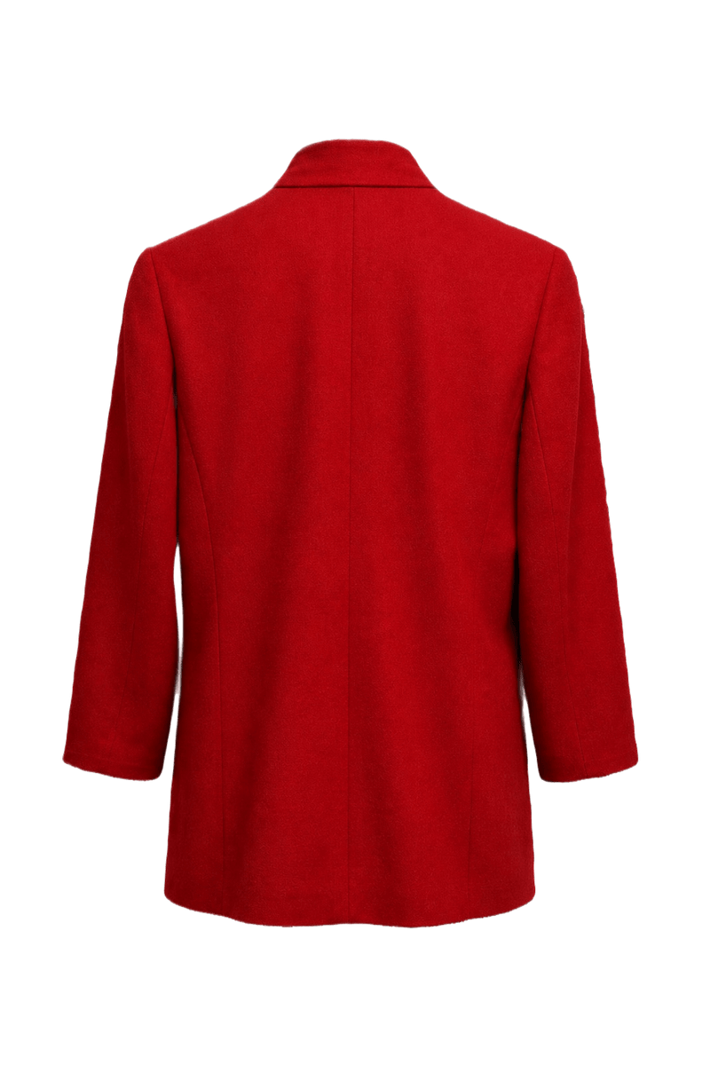 1980s Red Wool Blend Jacket - Back View