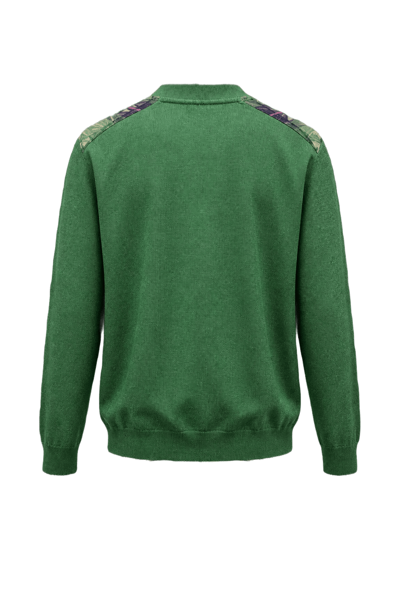 1980s Green Wool Blend Cardigan - Back View