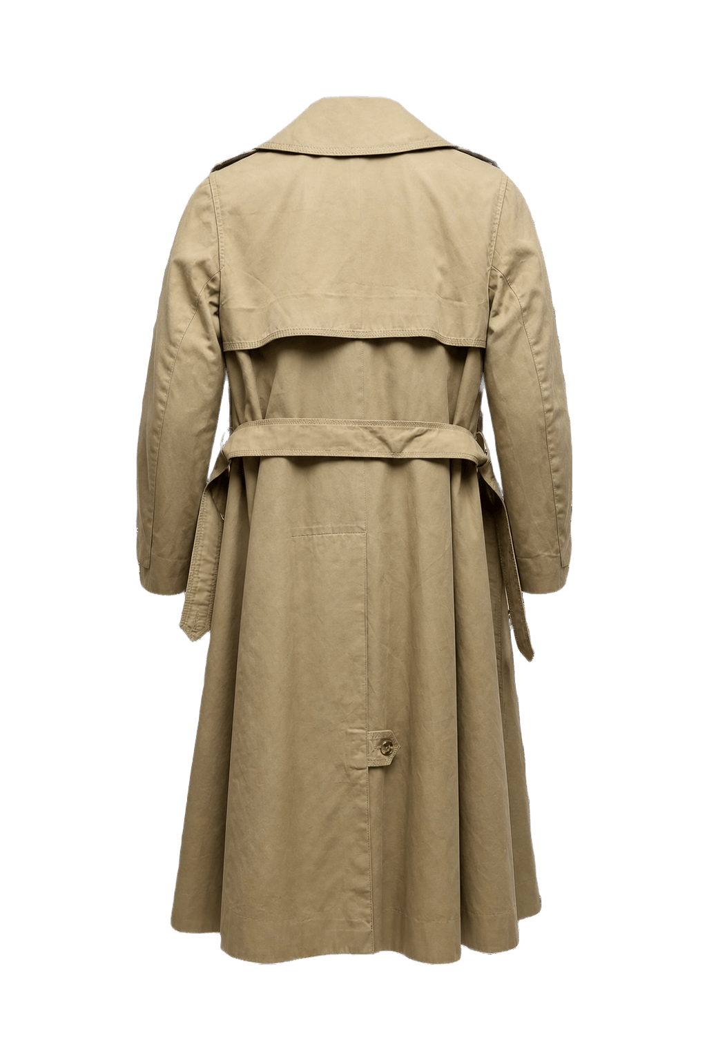 1980s Beige Cotton Trench Coat - Back View