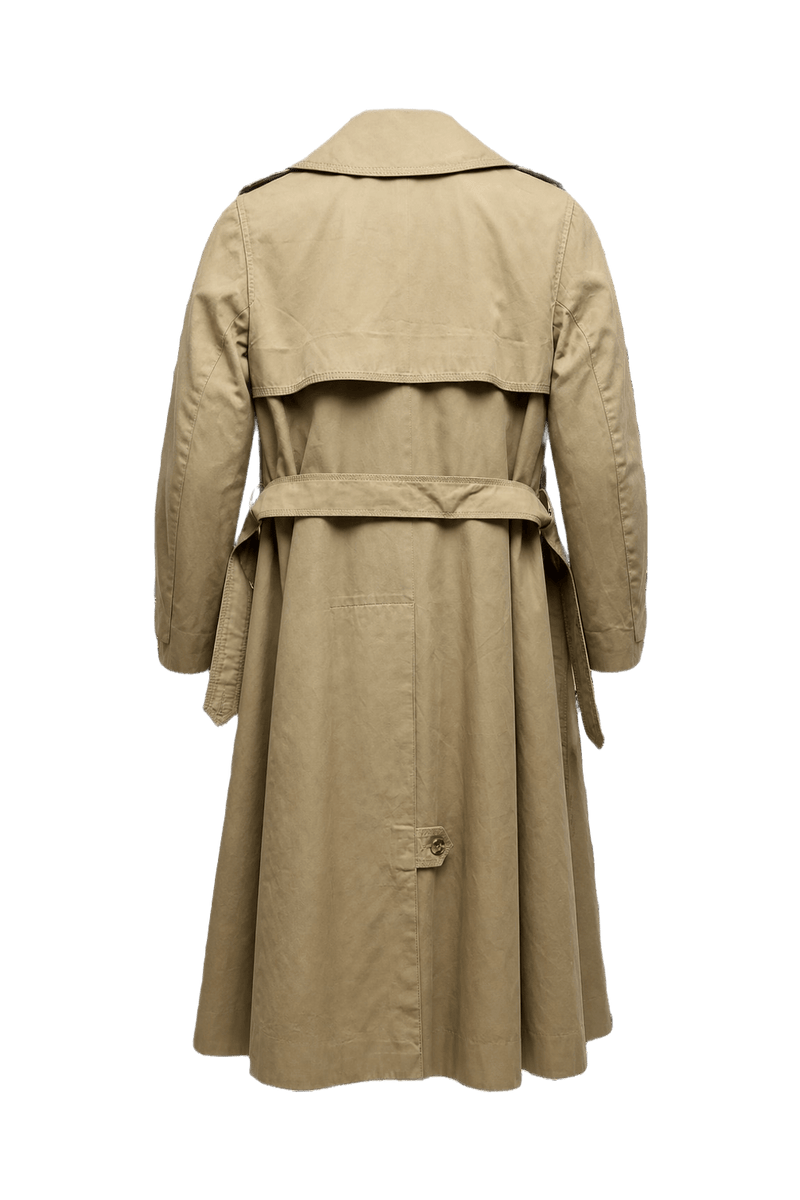 1980s Beige Cotton Trench Coat - Back View