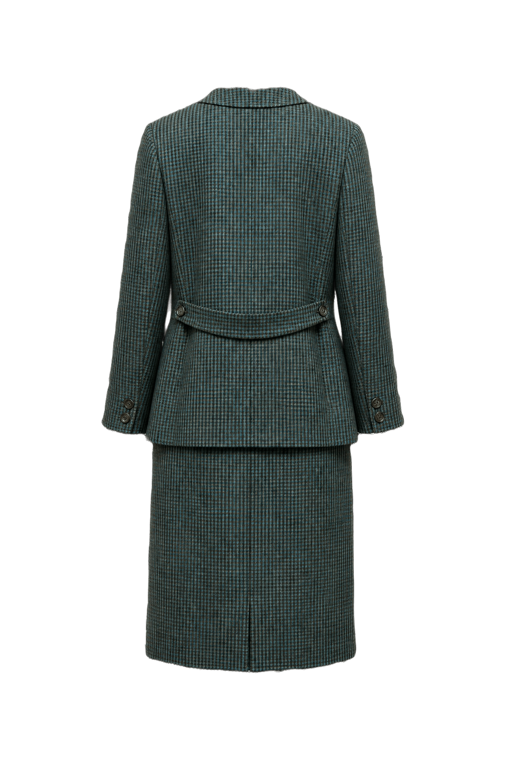 70s Green & Black Houndstooth - Back View