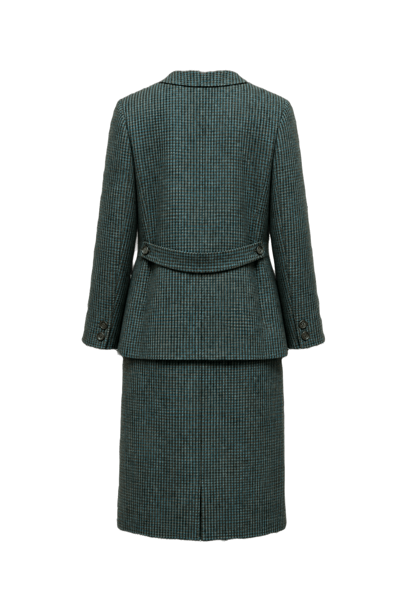 70s Green & Black Houndstooth - Back View