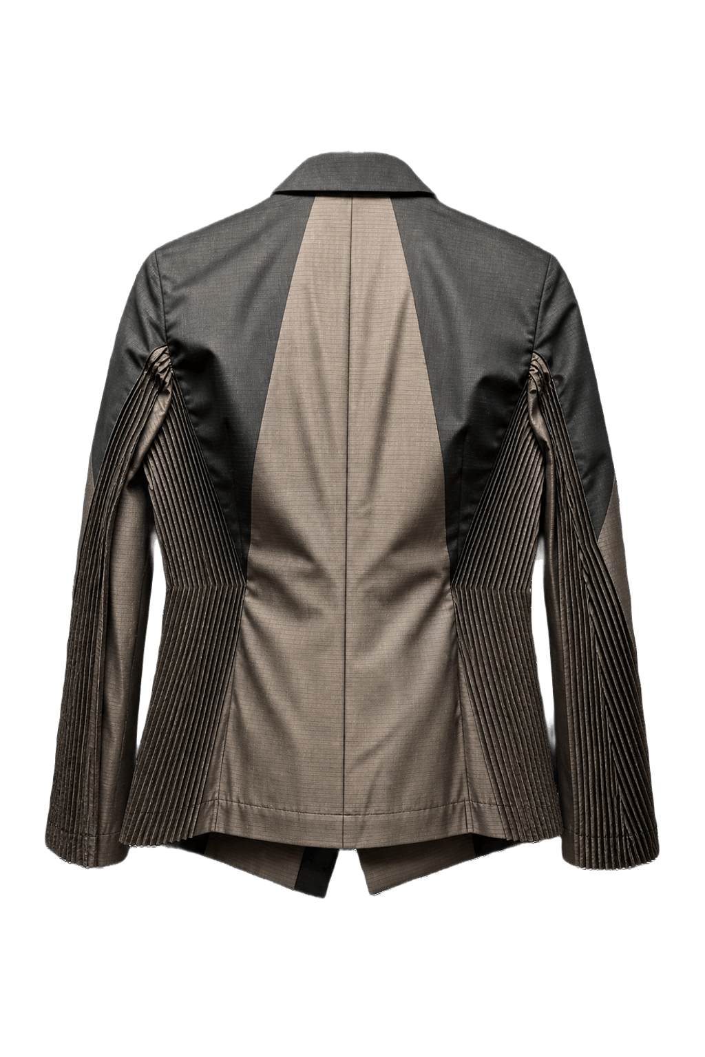1990s Taupe Synthetic Blend Jacket - Back View