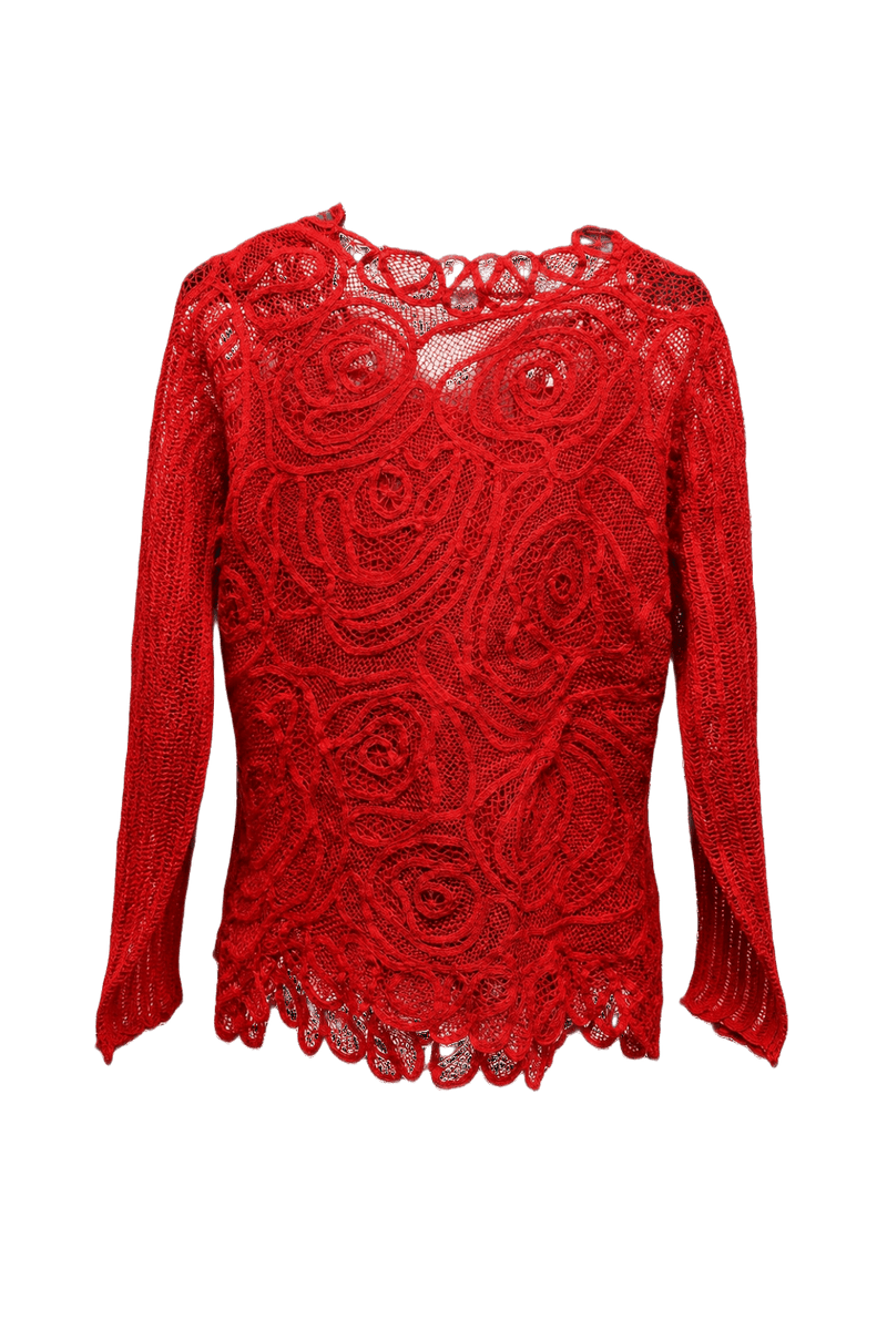 1990s Red Synthetic Blend Sweater - Back View
