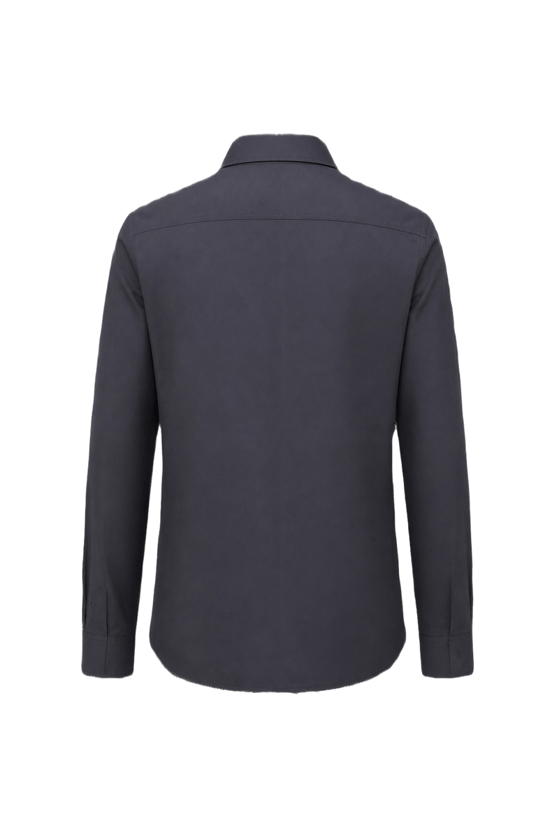 1970s Dark Grey Cotton Shirt - Back View