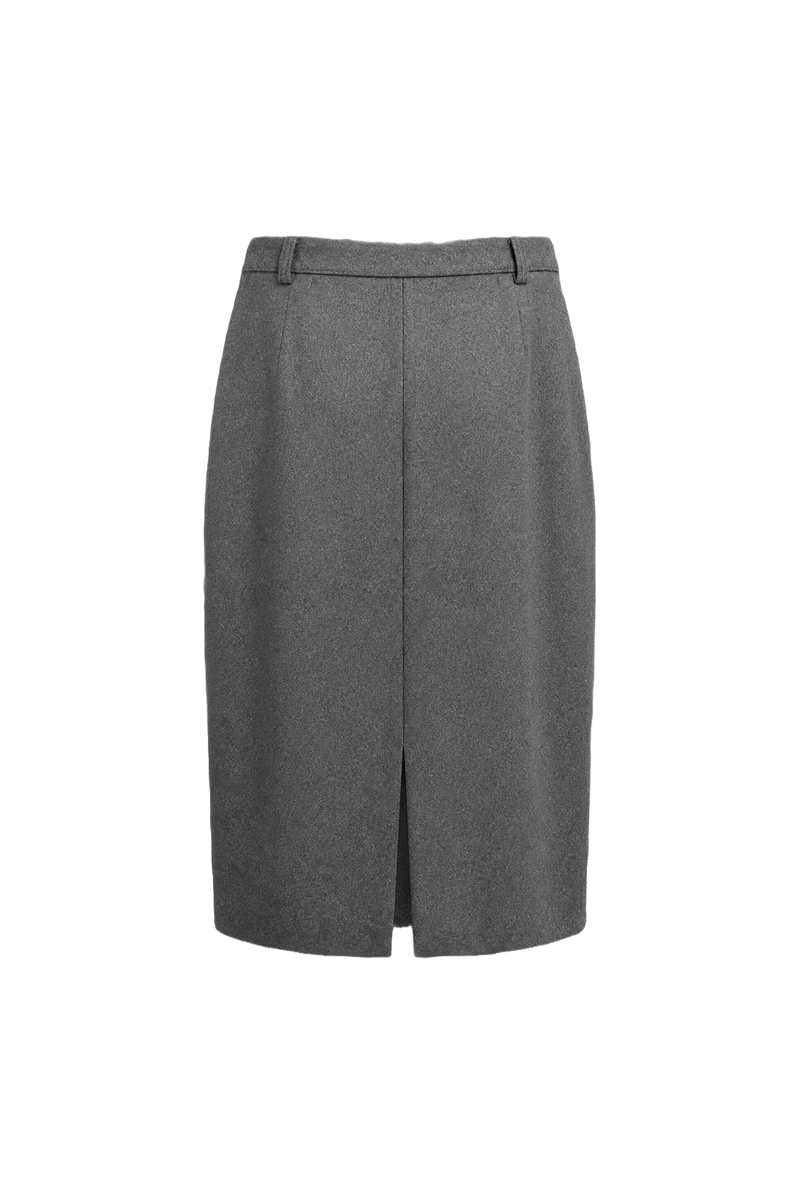 1970s Grey Wool Blend Skirt - Back View