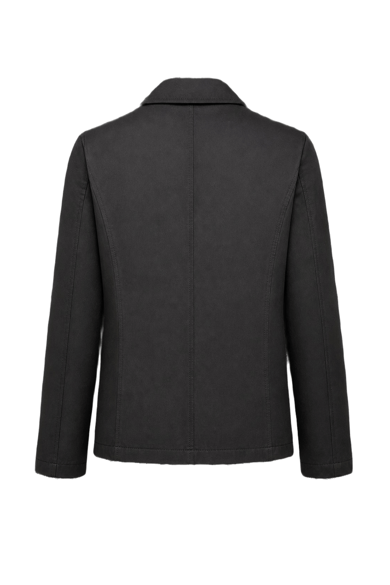 1980s Black Cotton Blend Jacket - Back View