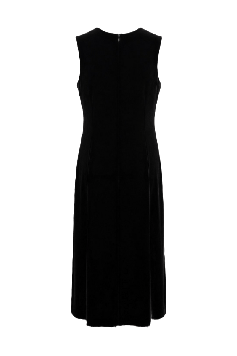 1960s Black Velvet Dress - Back View