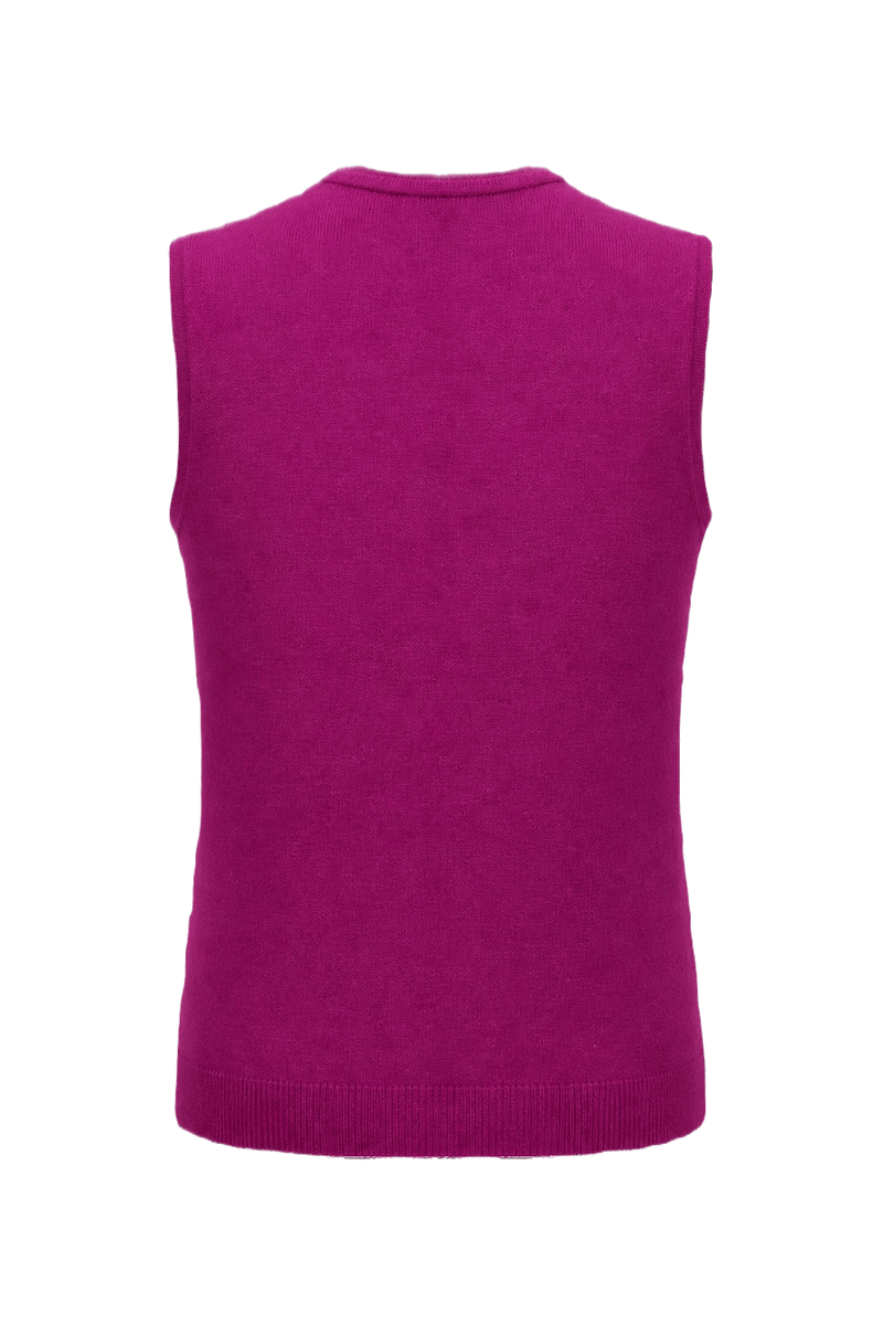 1960s Magenta Cotton Blend Sleeveless Top - Back View
