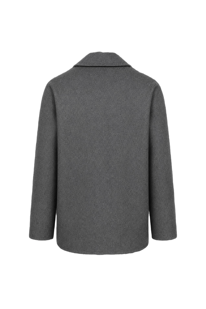1970s Charcoal Grey Wool Blend Jacket - Back View
