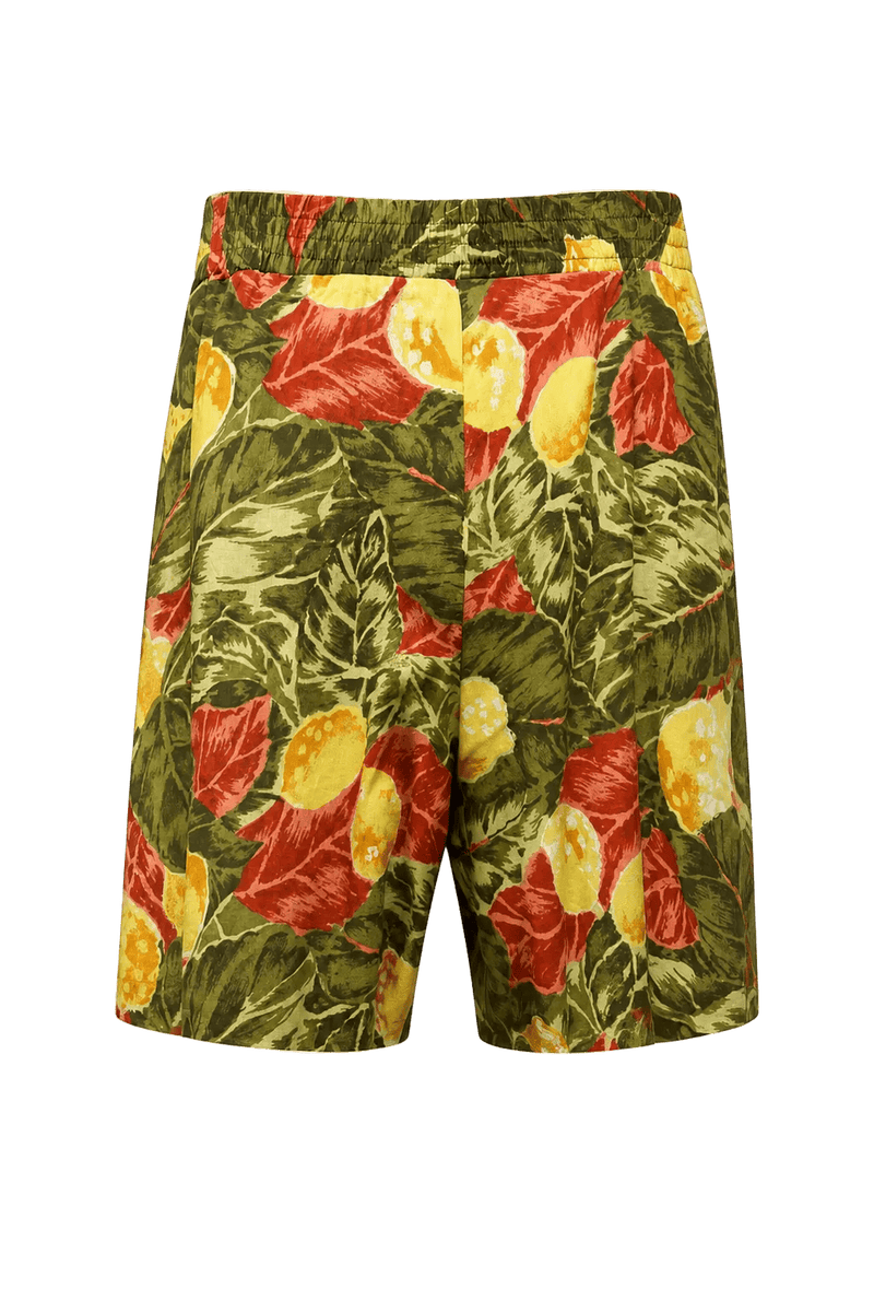 1980s Green Rayon Shorts - Back View