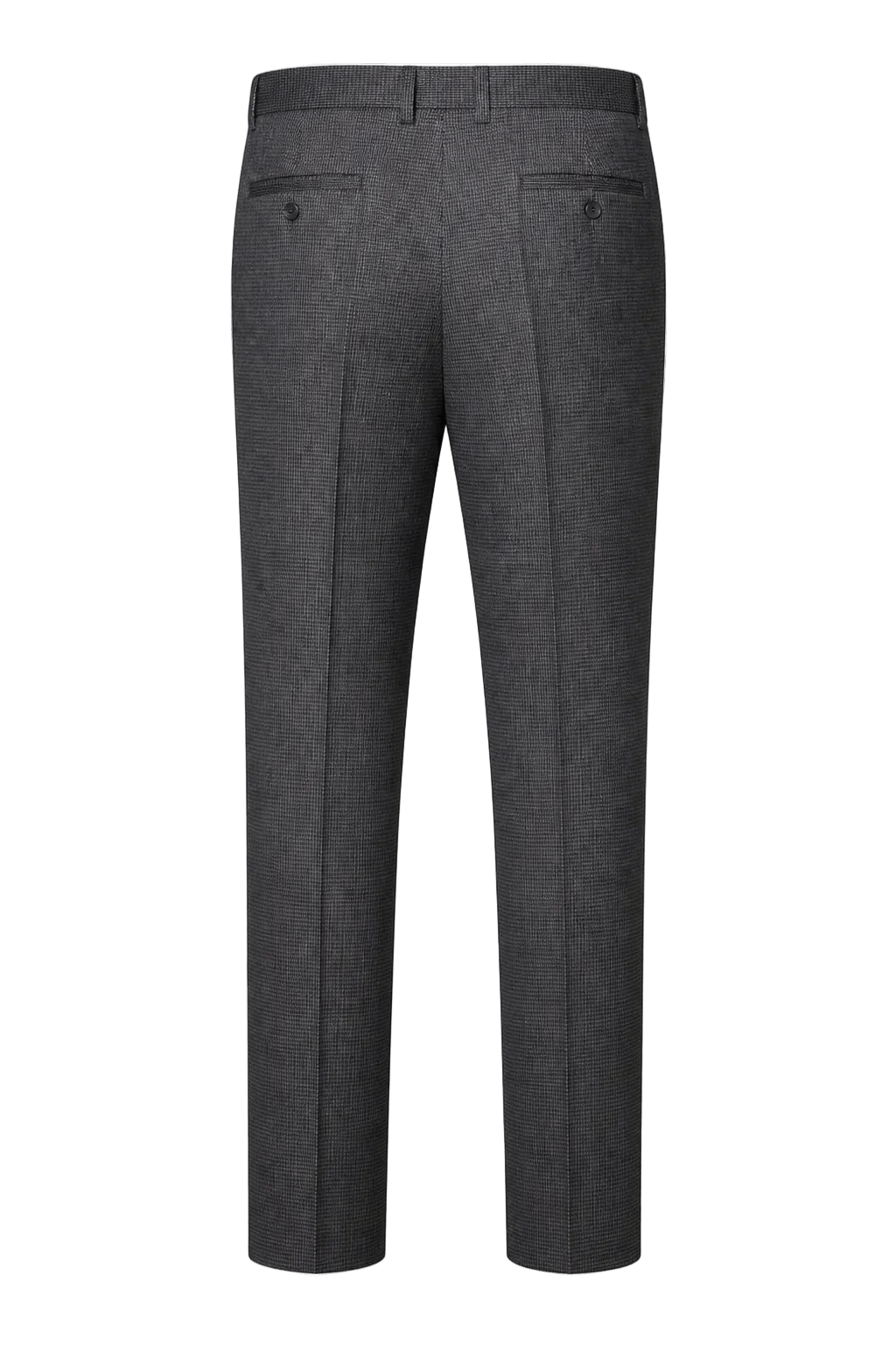1980s Charcoal Grey Wool Blend Trousers - Back View