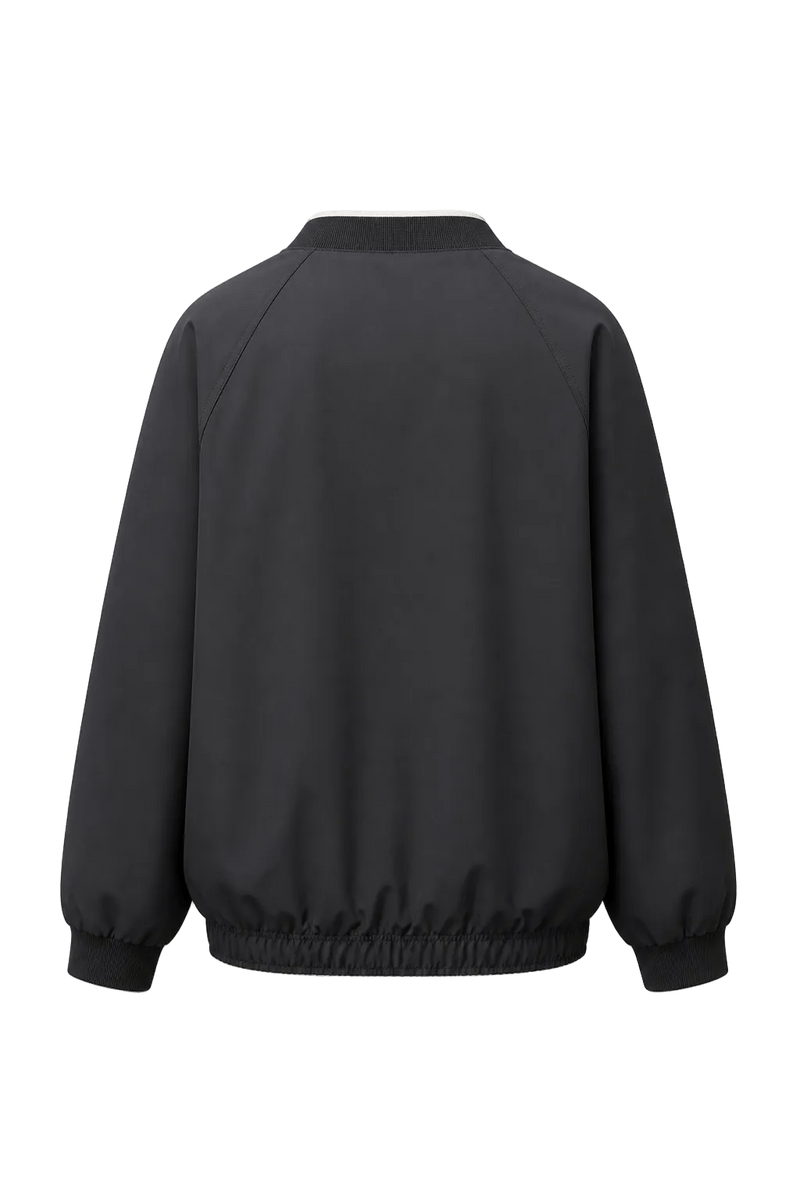 1990s Black Nylon Jacket - Back View