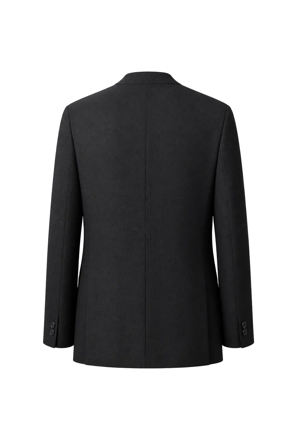 1980s Black Wool Blend Jacket - Back View