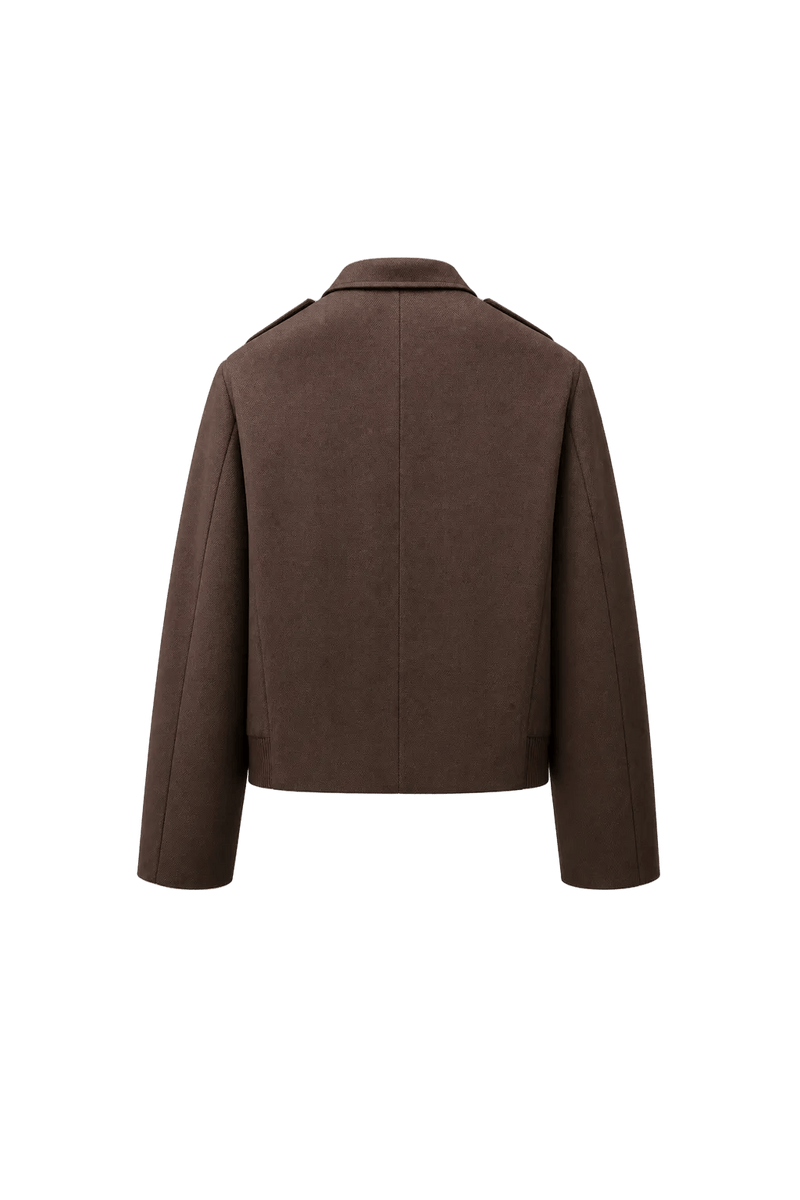 Unknown Brown Wool Blend Jacket - Back View