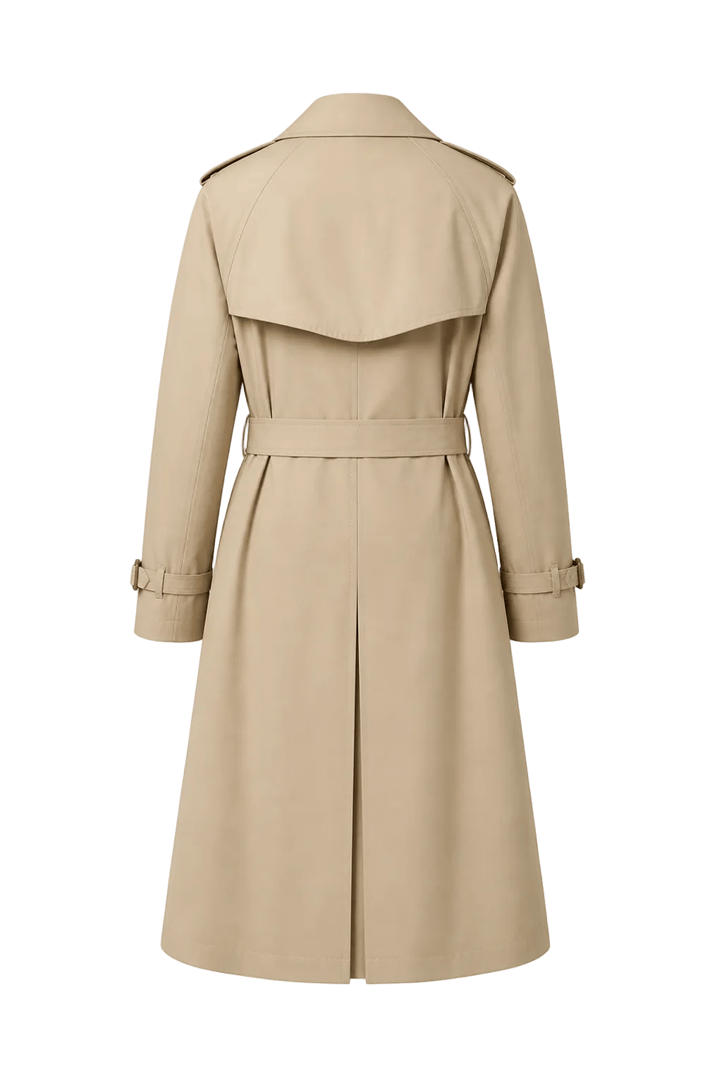1980s Beige Cotton Blend Trench Coat - Back View