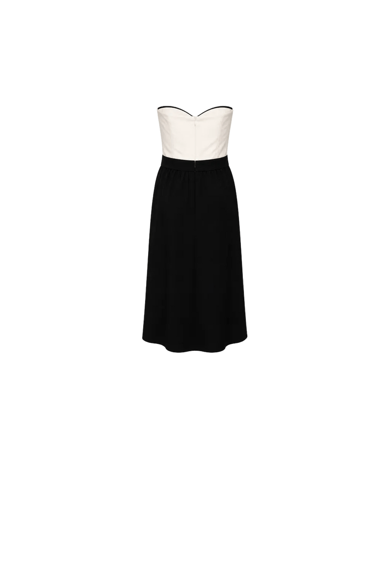 1960s Black Cotton Blend Dress - Back View