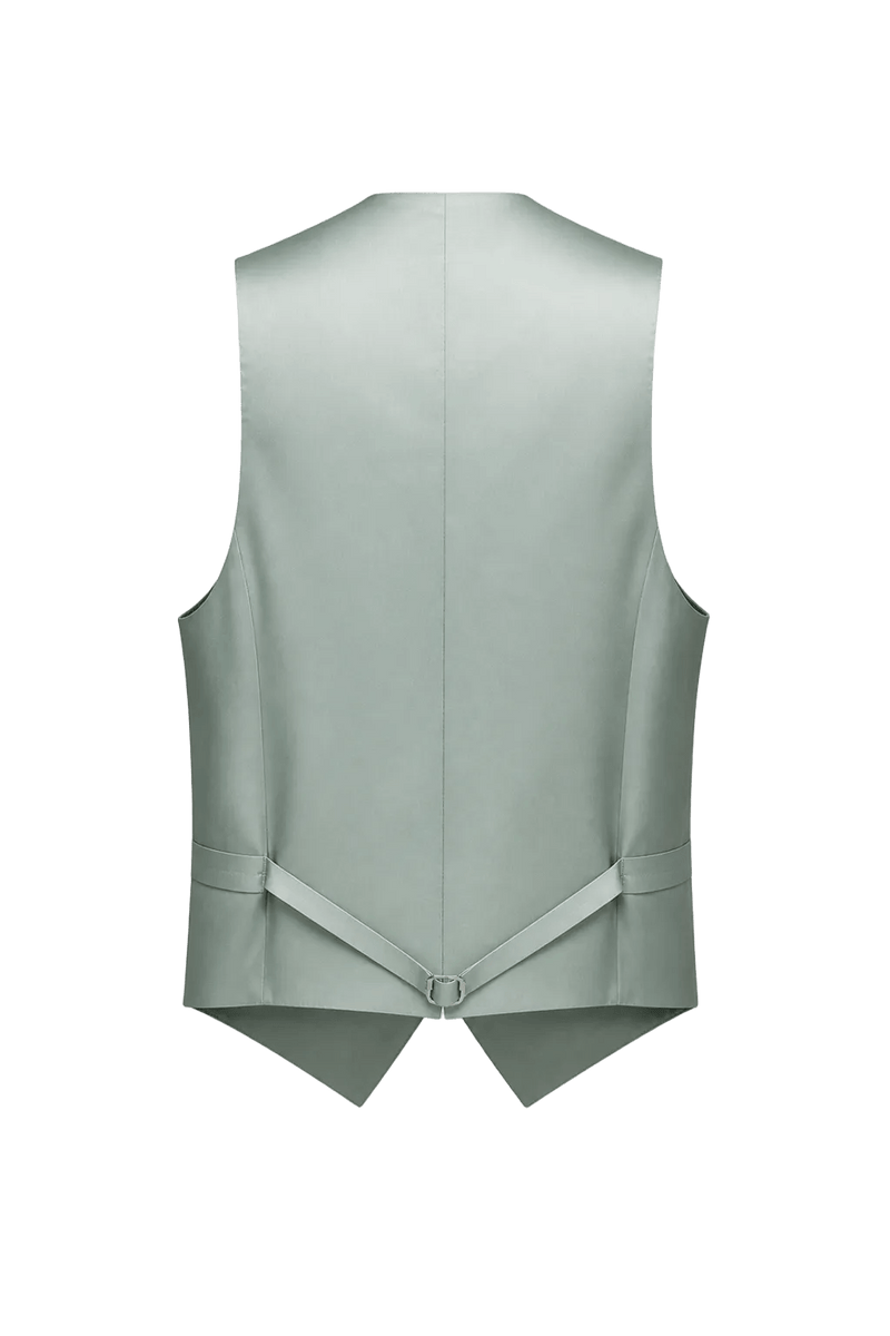 1970s Charcoal Grey Wool Blend Vest - Back View