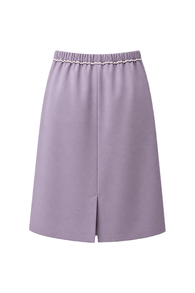 1970s Pastel Purple Polyester Skirt - Back View