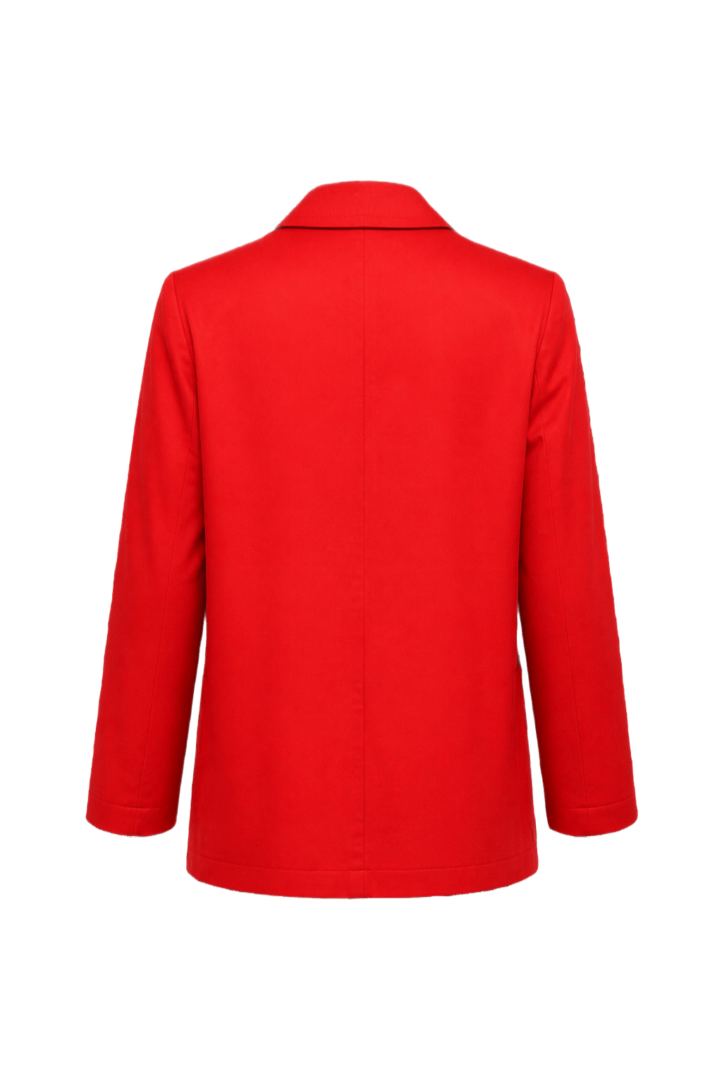 1970s Bright Red Cotton Blend Jacket - Back View