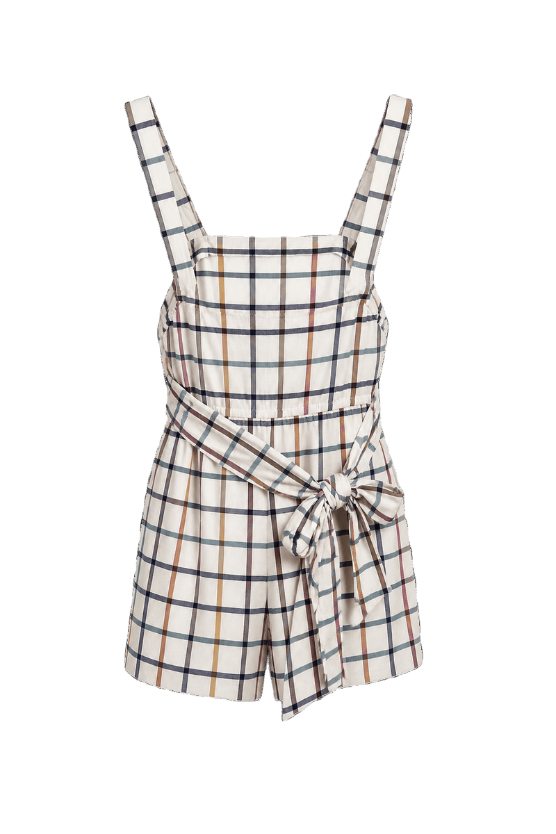 1980s White Cotton Blend Romper - Back View