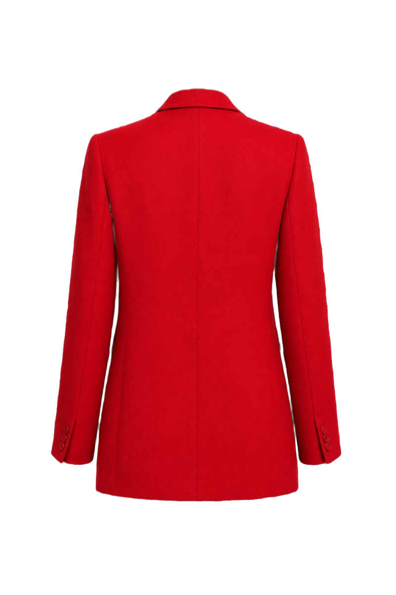 1970s Red Wool Blend Blazer - Back View