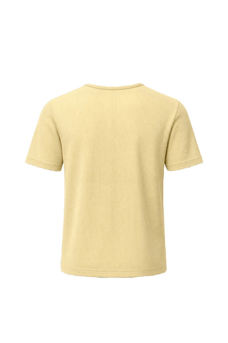 1970s Pale Yellow Cotton Blend T-Shirt - Back View