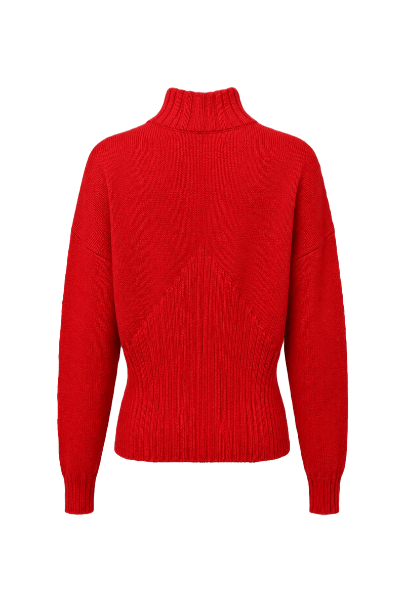 1980s Red Wool Blend Sweater - Back View