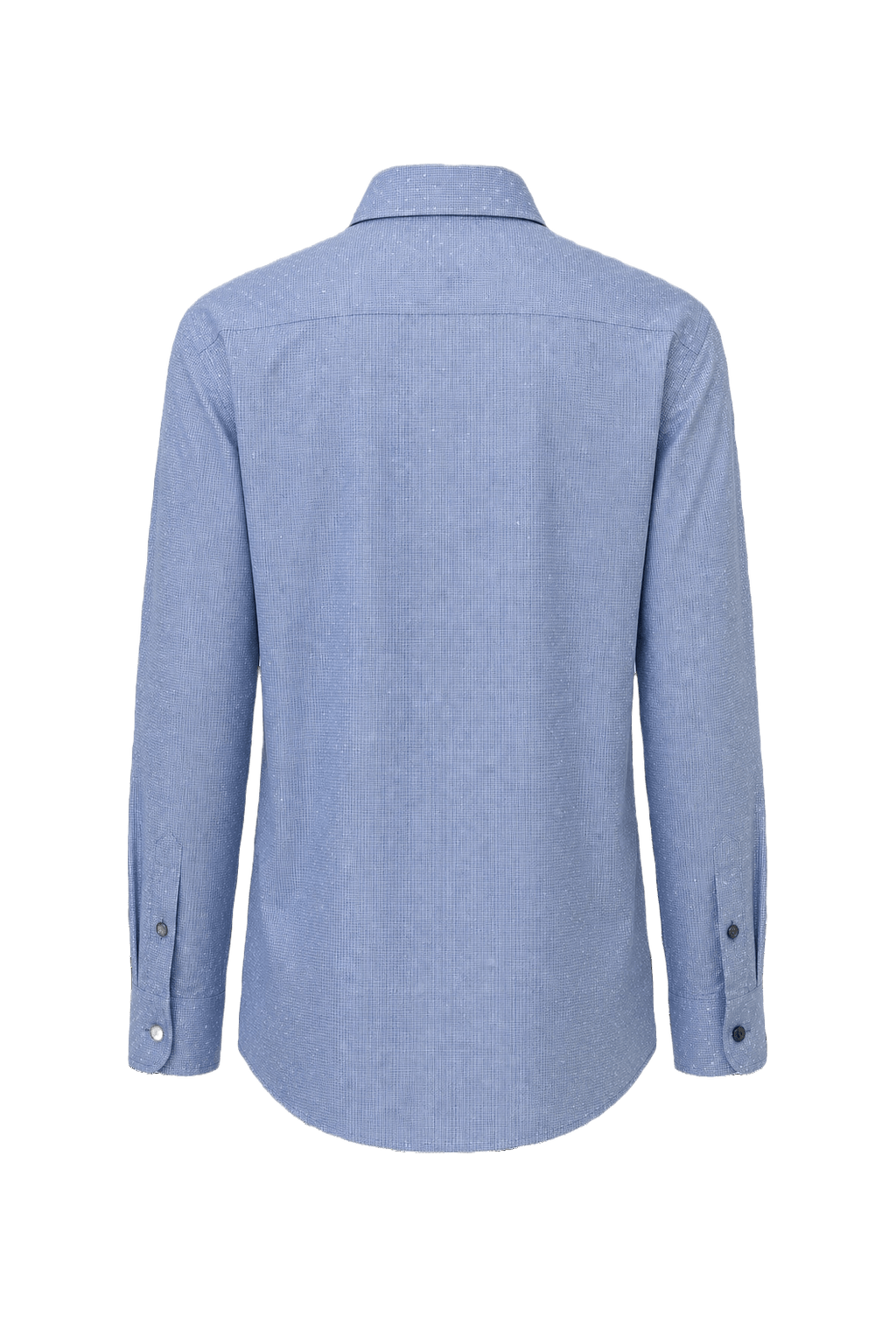 1990s Light Blue Cotton Blend Button-Down Shirt - Back View