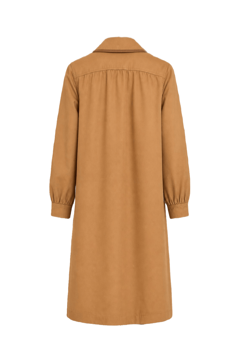 1970s Camel Cotton Coat - Back View