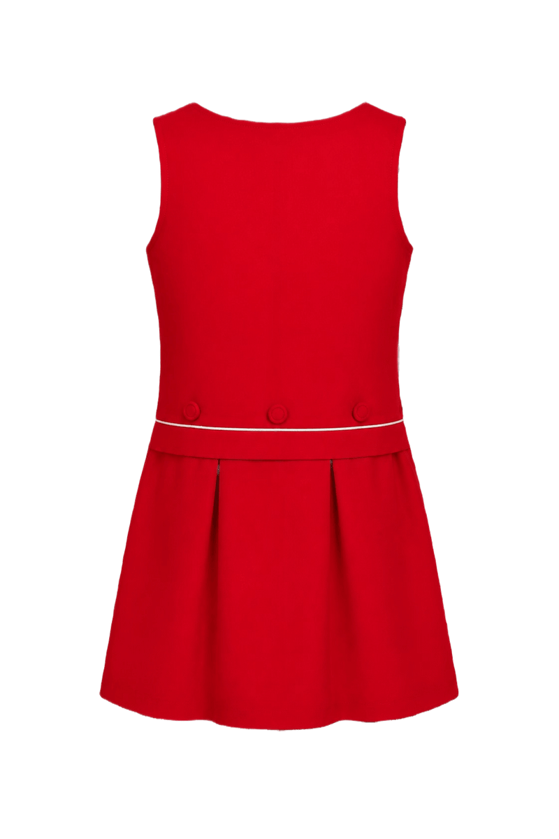 1960s Red Cotton Dress - Back View