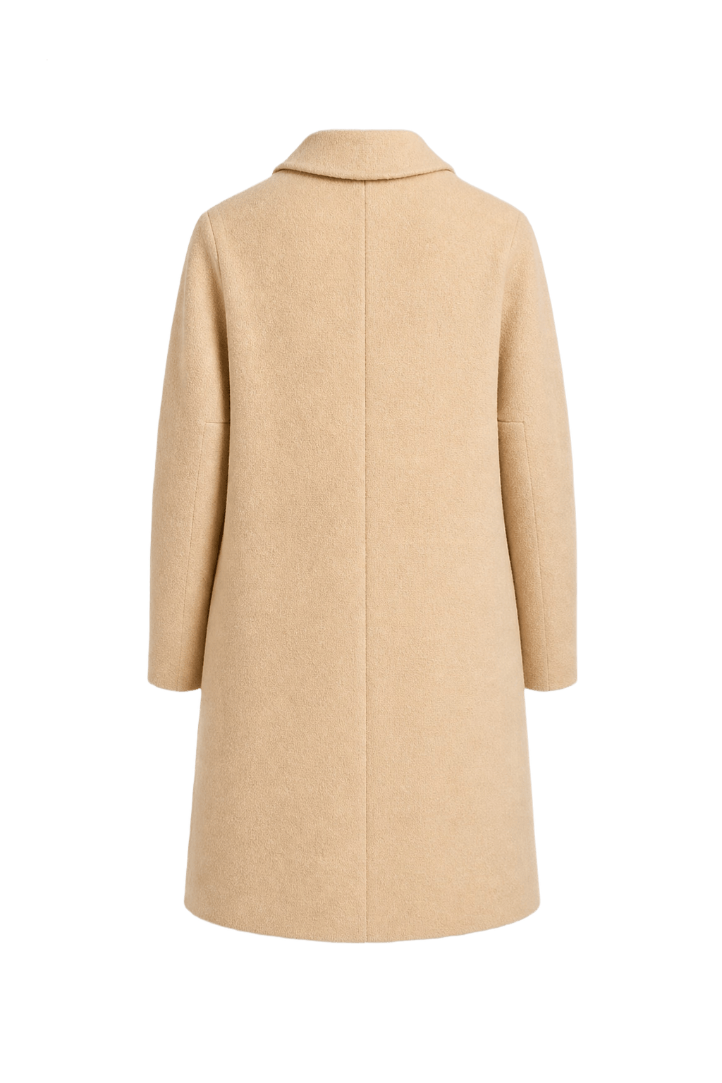 1990s Cream Wool Blend Coat - Back View