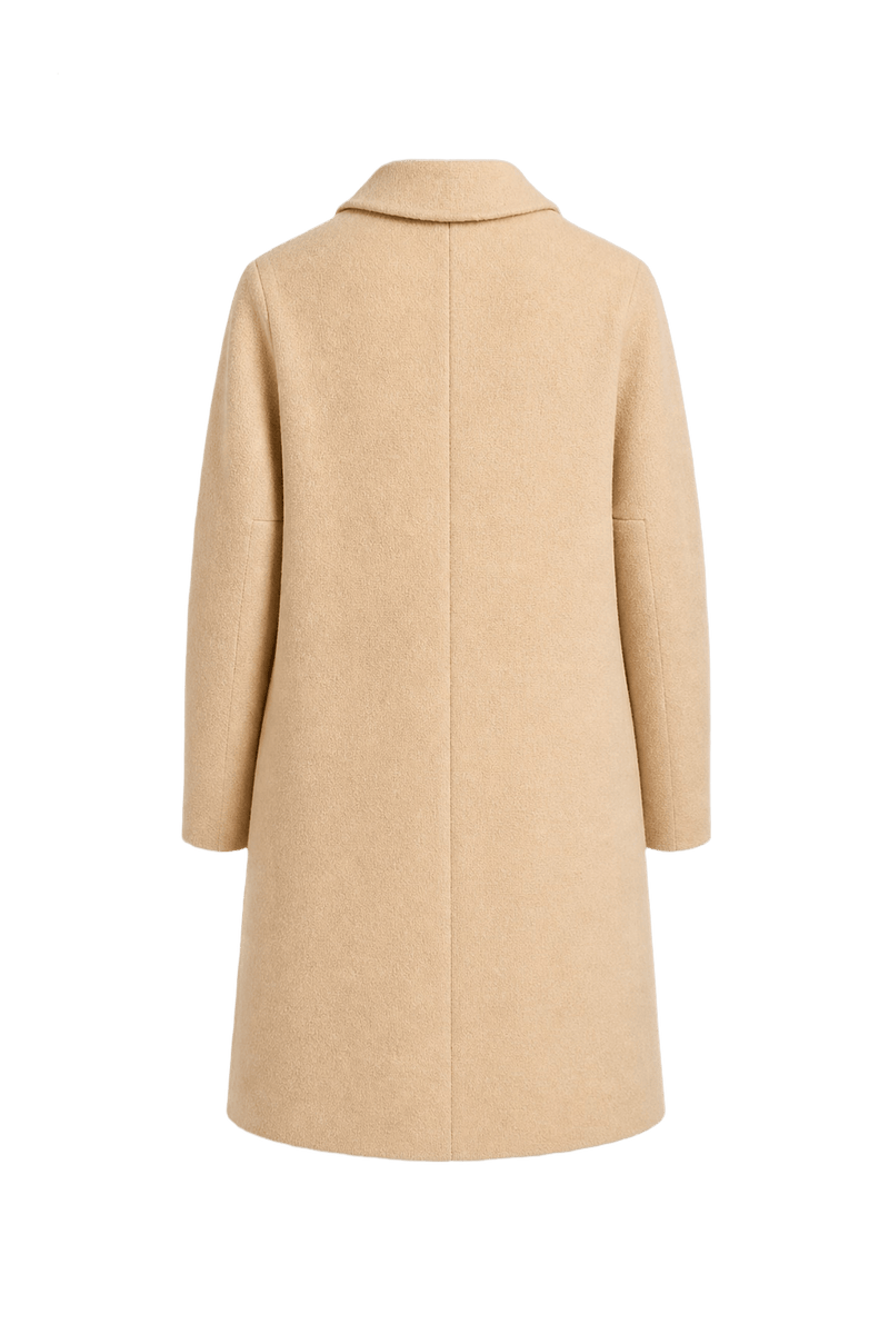 1990s Cream Wool Blend Coat - Back View