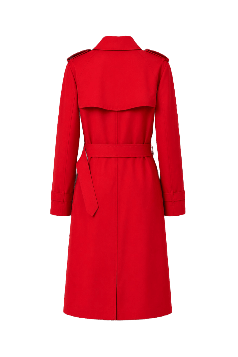 1980s Red Cotton Trench Coat - Back View