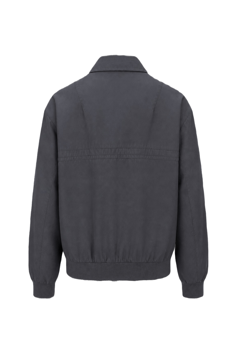 1980s Grey Cotton Blend Jacket - Back View