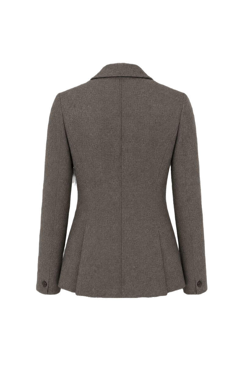 1940s Charcoal Grey Wool Jacket - Back View