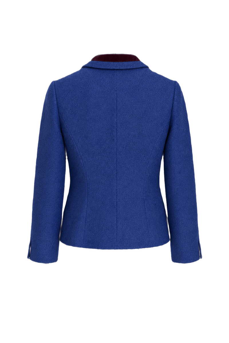 1950s Royal Blue Wool Blazer - Back View